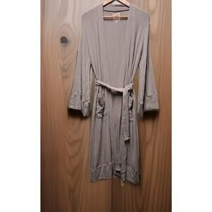 Chaser Taupe Long Cardigan Ribbed Robe With Belt Medium NWT Cozy Lounge wear